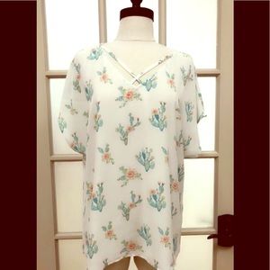 Cris cross cactus blouse